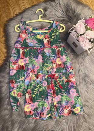 Прикольний яскравий бавовняний костюм літній комплект для дівчинки 3/4р tu