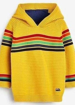 Кофта свитер вязаный стильный мальчик с капюшоном худи джемпер