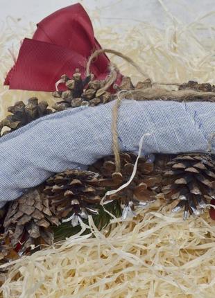 Большой новогодний рождественский венок из шишек эко продукт7 фото