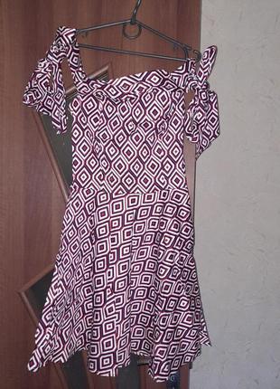 Оригінальна літня сукня відкриті плечі 42-44р.5 фото