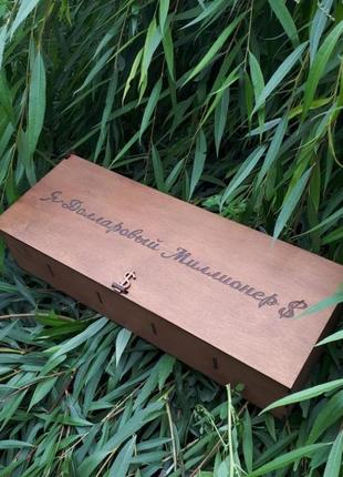 Дерев'яна коробка шкатулка скарбничка для грошей сімейний бюджет2 фото