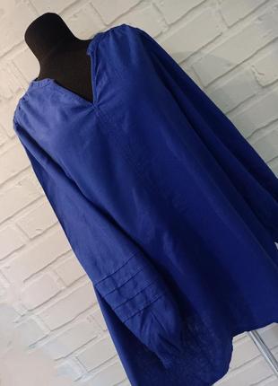 Сорочка блуза кольору ііндіо m&s натуральний состав льон віскоза розмір 182 фото