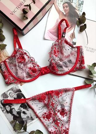 Victoria's secret original 75c 34c m бюстгальтер тонкий літній стрінги комплект