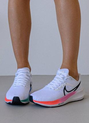 Женские кроссовки nike air zoom white black rainbow9 фото