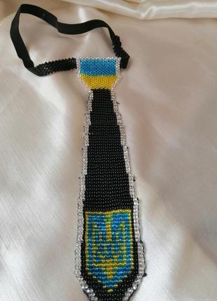 Краватка в українському стилі з бісеру2 фото