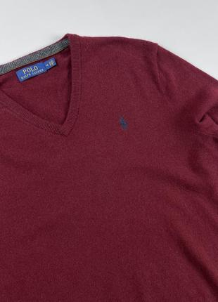 Ralph lauren burgundy v neck sweater джемпер светр2 фото