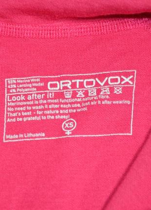 Ortovox (xs) малиновая термокофта с шерстью мериноса3 фото