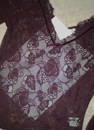 34-36р. гипюровая блузка-сеточка в цветах5 фото