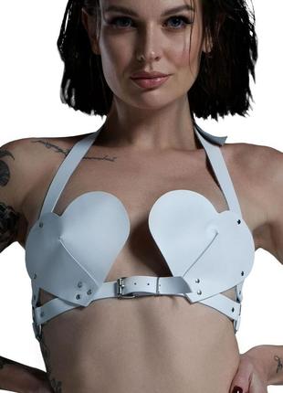 Лиф сердце из натуральной кожи feral feelings - hearts bra white