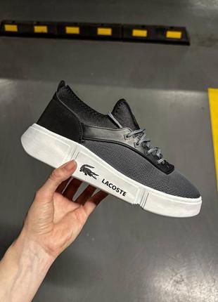 Р.40-44 кроссовки lacoste black silver lc0224 фото