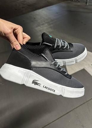 Р.40, 41  кроссовки Kids lacoste black silver lc022