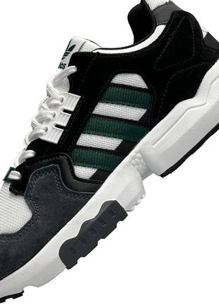 Чоловічі кросівки adidas originals zx torsion white green6 фото