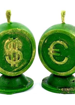 Комплект свечей для привлечения денег "хочу доллары и евро" (код 1499)