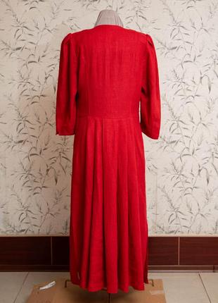 Неймовірна лляна сукня на ґудзиках з широкою спідницею (xl-xxl)7 фото