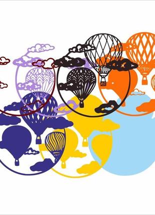 Набор для творчества деревянная 3d раскраска воздушные шары 2, 25 * 25 см2 фото
