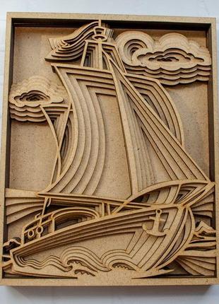 Набор для творчества деревянная 3d раскраска яхта, 20 * 25 см2 фото