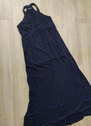 Довге чорне плаття next макси платье длинное сарафан с плетеним1 фото