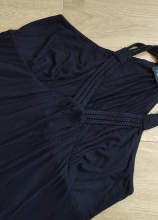 Довге чорне плаття next макси платье длинное сарафан с плетеним4 фото