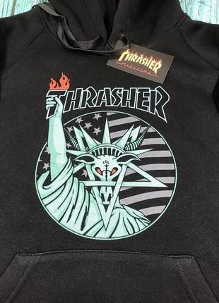 Толстовка чорна thrasher liberty2 фото