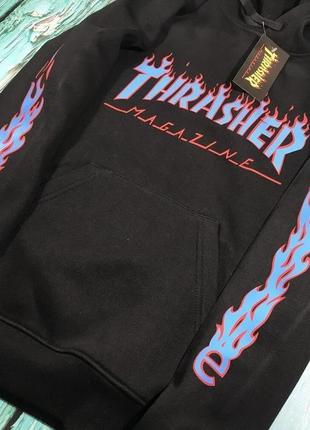 Толстовка чёрная  thrasher fire2 фото