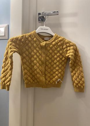 Chicco стильний в'язаний кардиган светр, кофта гірчичного кольору колекція цього року2 фото