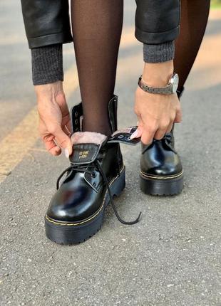 Dr. martens jadon женские ботинки с мехом зимние10 фото
