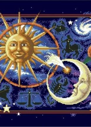 Набір для вишивання "celestial gathering". aida 14ct, 43*34 см. без нанесення на канву схеми.