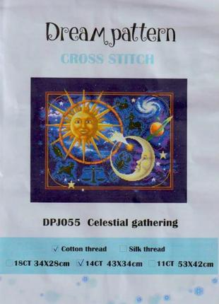 Набор для вышивания "celestial gathering". aida 14ct, 43*34 см. без нанесения на канву схемы2 фото