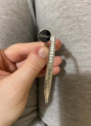 Браслет гвоздик с гравировкой в серебре2 фото