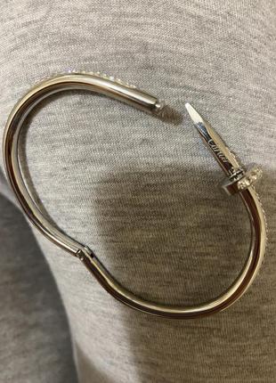 Браслет гвоздик с гравировкой в серебре3 фото