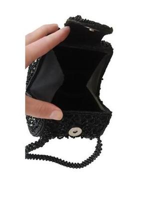 Черная сумочка из бисера + вышивка, ручная работа3 фото