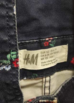 Стильный джинсовый сарафан h&amp;m, принт в цветочки3 фото