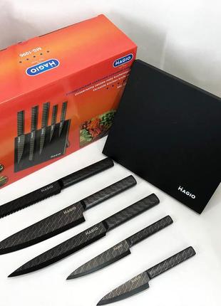 Универсальный кухонный ножовой набор magio mg-1096 5 шт, набор ножей для кухни3 фото