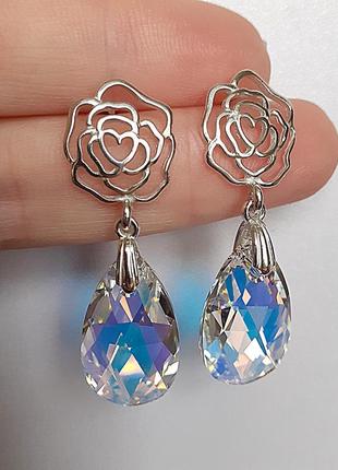 Серьги гвоздики swarovski2 фото