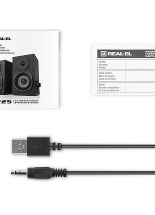 Колонки 2.0 real-el s-225 black 3