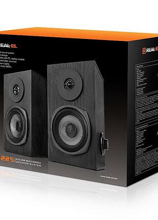 Колонки 2.0 real-el s-225 black 2
