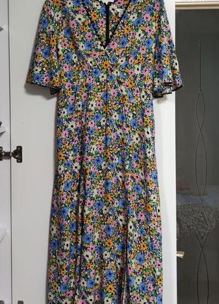 Платье из натуральной ткани в цветочный принт от m&amp;co🩷💙