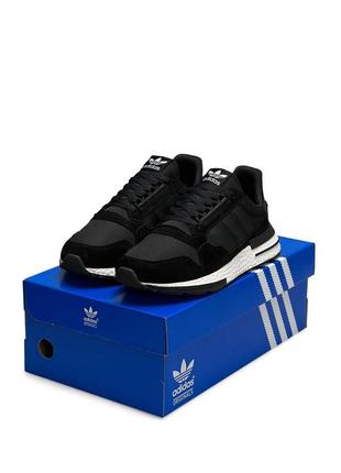 Чоловічі кросівки adidas originals zx 500 black white9 фото