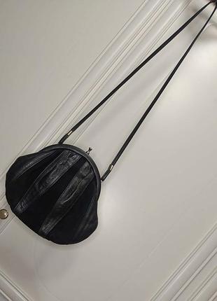 Сумка, вінтаж, шкіра, замш, чорна