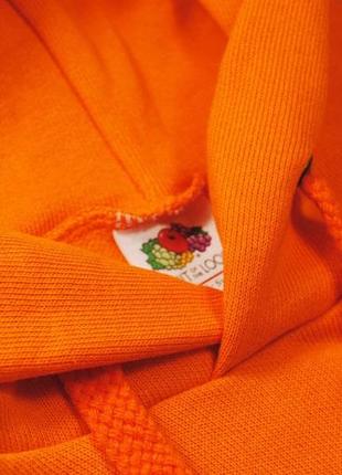 Толстовка худи с начесом fruit of the loom оранжевая3 фото