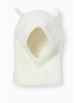 Шапка-балаклава на флісовій підкладці молочна c&a 12-18міс