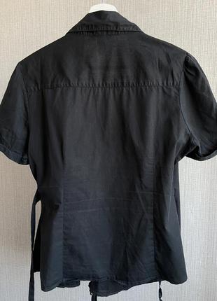 Блуза черная с коротким рукавом4 фото