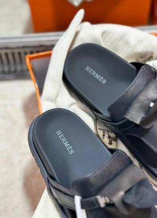 Черные кожаные сандалии в стиле hermes5 фото