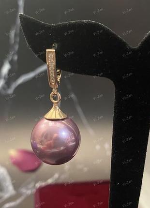 Сережки мед золото «mio» xuping jewelry