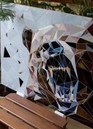 Полигональная картина из мозаики медведь, подарок мужчине, ручная работа5 фото