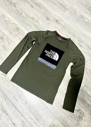 Брендовый, оригинальный, женский лонгслив цвета хаки the north face size s-l