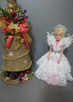 Интерьерная кукла рождественский ангел ручная работа1 фото