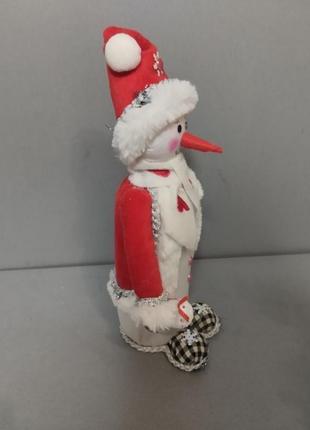 Інтер'єрна іграшка сніговик новорічний декор ручна робота2 фото