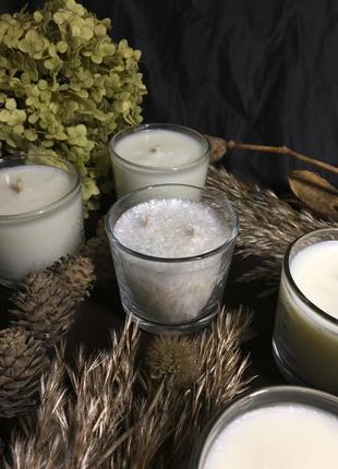 Набір з п'яти свічок з пальмового та соєвого восків, ароматичні свічки, свічки з запахом2 фото