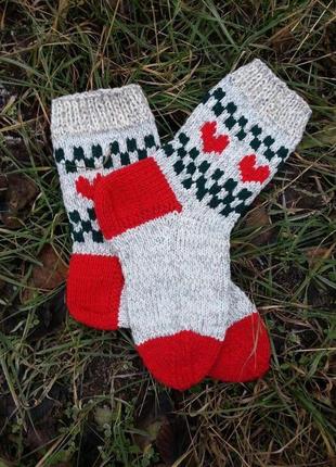 Шкарпетки в стилі "кантрі" з сердечками2 фото